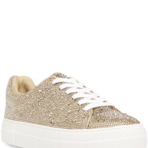 Betsey Johnson Gold Crystal Sneakers